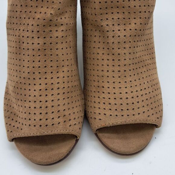 Francesca Women’s New Boot Open Toe Bootie Perforated Faux Suede Zipper Size 8.5 - Picture 2 of 10